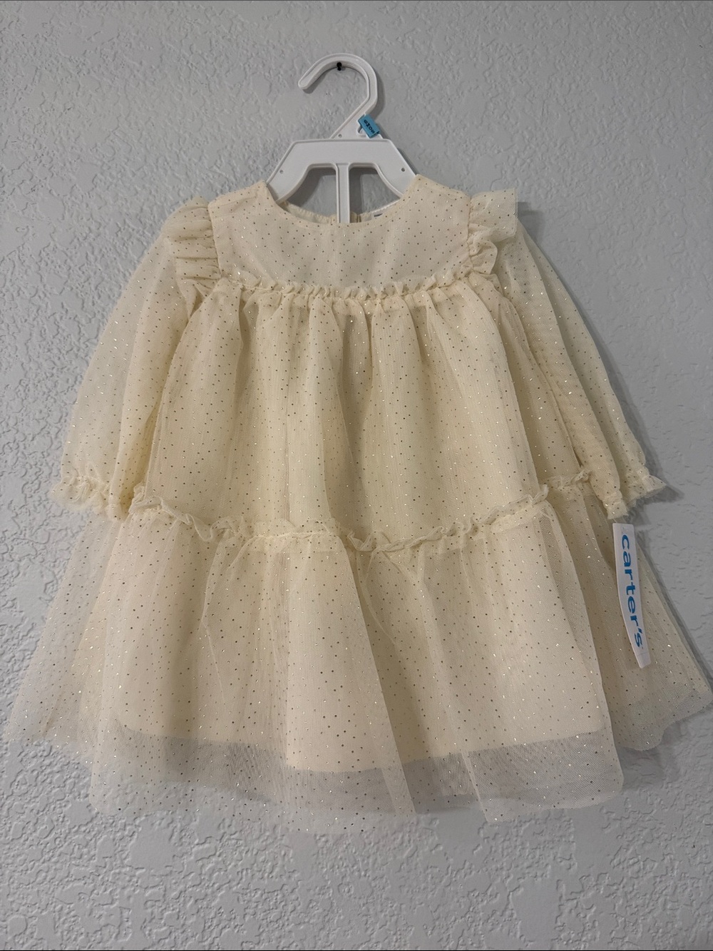 NWT- Carter's Cream Sparkle Tulle Layered Dress (6 months)